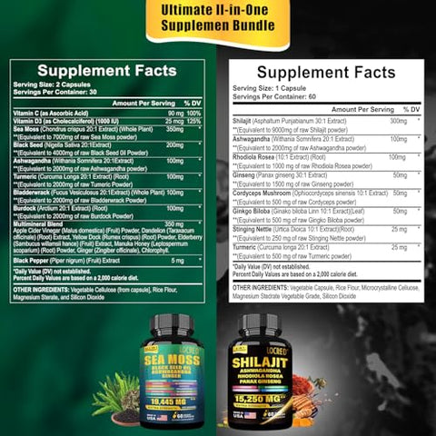 Aimery - Pacote Vitalidade Suprema – Sea Moss 16 em 1 | 500g | Marca Ultimate