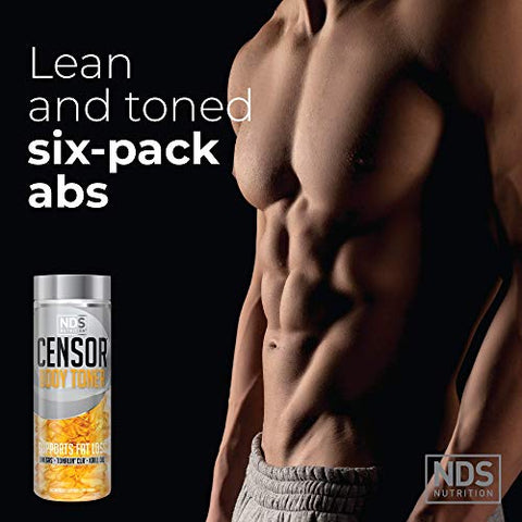 NDS Nutrition – Queimador de Gordura e Modelador Corporal com CLA, Óleo de Peixe, Cártamo e Mistura de Ômega 3-6-9 – Suplemento Dietético para Energia, Metabolismo e Saúde – 180 Softgels - Censor