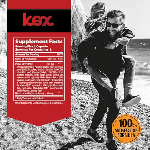 Vitaminas Naturais para Homens – Fabricado nos EUA – Erva Daninha do Bode Tarado para Homens – 8 Cápsulas – Pacote de 2 - KEX