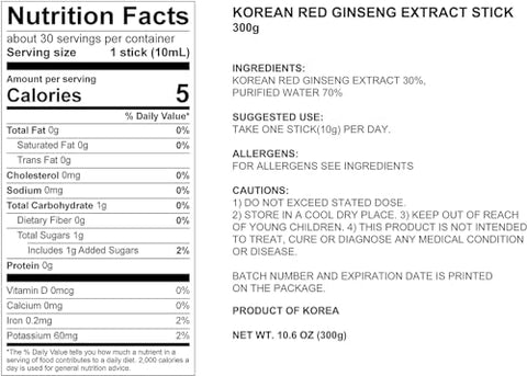 POCHEON KOREAN RED GINSENG - POCHEON RED GINSENG Extrato em Bastão, 30%% Extrato de Ginseng, Pacotes Individuais – 30 Bastões (10ml x 30), Suporte Natural ao Sistema Imunológico