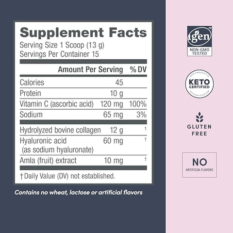 Super Collagen Plus com Vitamina C e Ácido Hialurônico para Hidratação e Saúde da Pele, Cabelos e Unhas, Pó de Colágeno, 200g, 1 Frasco - NeoCell