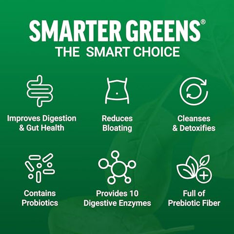 Force Factor - FORCE FACTOR Smarter Greens: Pó Superfoods para Digestão, Saúde Intestinal, Inchaço, com Probióticos, Prebióticos e Enzimas Digestivas