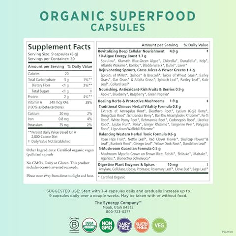 Cápsulas Superfood Orgânicas | Superfood Natural | 100g - PURE SYNERGY