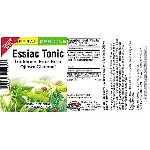 Herbs Etc. - Herbs ETC. Essiac Tonic – 4 oz (118 ml) – Tônico Herbal Potente