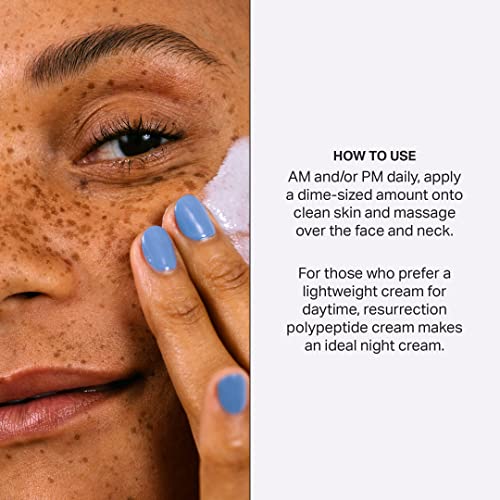 Resurrection Creme Polipeptídeo, Hidratante Facial com Peptídeos e Esqualano, Creme Reparador de Barreira Cutânea Anti-Envelhecimento para Pele Seca - Cocokind