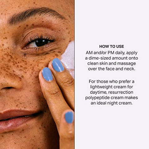 Resurrection Creme Polipeptídeo, Hidratante Facial com Peptídeos e Esqualano, Creme Reparador de Barreira Cutânea Anti-Envelhecimento para Pele Seca - Cocokind