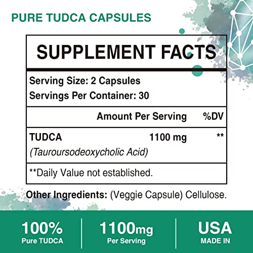 Sambugra - TUDCA 1100mg – Suplemento de Bile Salt Ultra Forte para Apoio ao Fígado, Limpeza e Reparo – 60 Cápsulas