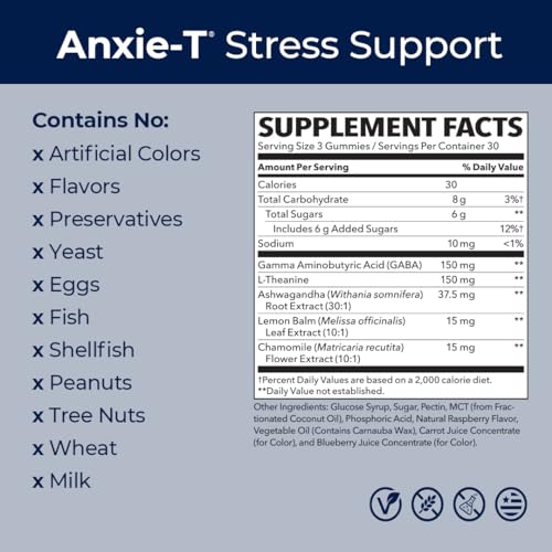 LifeSeasons - Anxie-T Gummy – Alívio do Estresse – Suplemento Vitamínico para o Humor – Marca Anxie-T