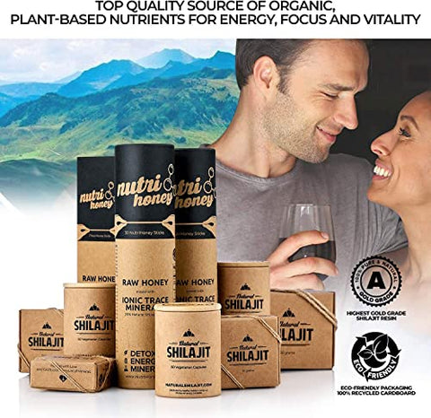 NATURAL SHILAJIT - Mel Natural de Shilajit em Bastões – Resina de Shilajit com Mel Cru e Ácido Fúlvico | Marca: