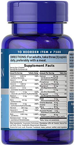Puritan's Pride - Puritan’s Pride Fórmula de Biotina para Cabelo, Pele e Unhas – 60 Comprimidos Revestidos de 3000 Mcg