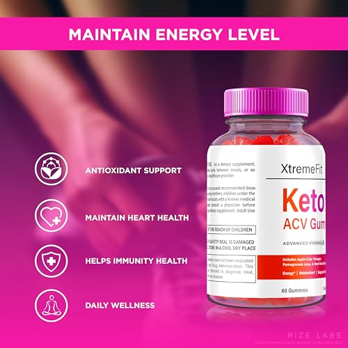rize labs - Xtreme Fit Keto ACV Gummies – Fórmula Avançada para Perda de Peso com Vinagre de Maçã, Suplemento de Vinagre de Maçã para Emagrecimento, Avaliações Oficiais do Keto Plus ACV