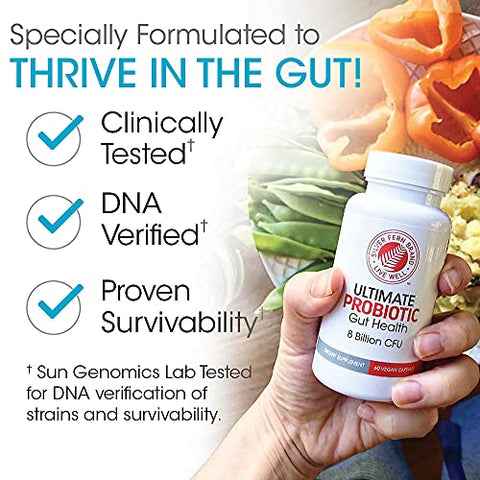 Ultimate Probiótico Vegicaps – Restauração Metabólica Diária, Sobrevivência Comprovada, Cápsulas Probióticas de Bacillus Multicepa Verificadas por DNA (1 Frasco – 60 cápsulas) - Silver Fern