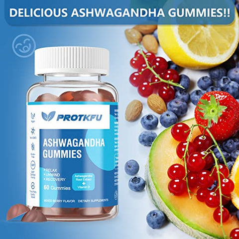 ProTKFU - 2 Pacote Gomas de Ashwagandha  – 60 gummies
