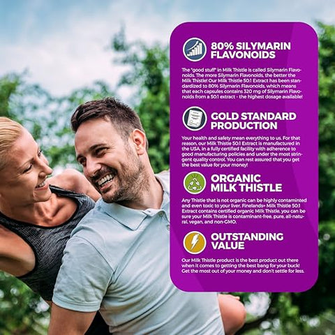 Extrato de Cardo Mariano Silymarin FineLand 50:1, Força Máxima 20.000mg Eq Por Cápsula, Limpeza e Desintoxicação do Fígado, Suporte à Saúde Hepática, Antioxidante, 120 Cápsulas Vegetais, 4 Meses