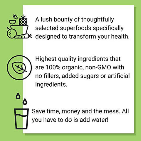 SMART Pressed - Smart Pressed Organic Greens – Pó de Suco Verde Alcalinizante Vegano, Detox e Limpeza (Original, 30 Porções)