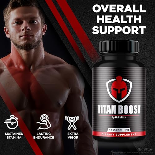 NutraRize - Titan Boost – Suplemento Masculino para Aumento de Desempenho – 2 Unidades – Fórmula Potente com Tongkat Ali e Wild Yam Root – Oficial