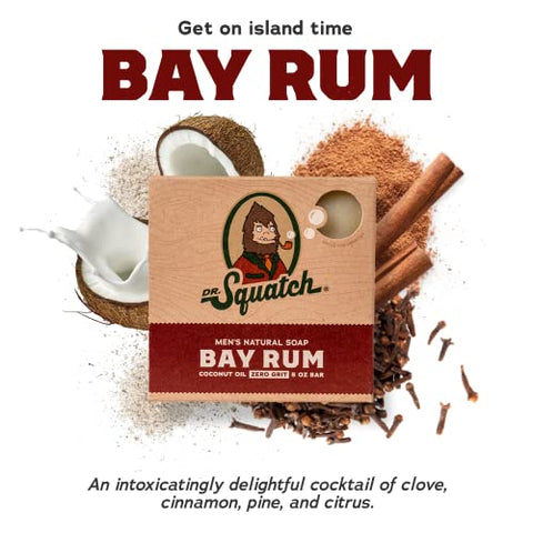 Sabonete em Barra Natural para Homens, Kit com 3 Barras, Pinho, Cedro Cítrico e Rum de Baía, 100g cada - Dr. Squatch