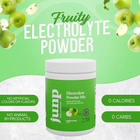 Pó de Eletrólitos JUNP Sem Açúcar Sem Carboidratos – Deliciosa Mistura para Bebida de Maçã Verde – Potássio – 100g