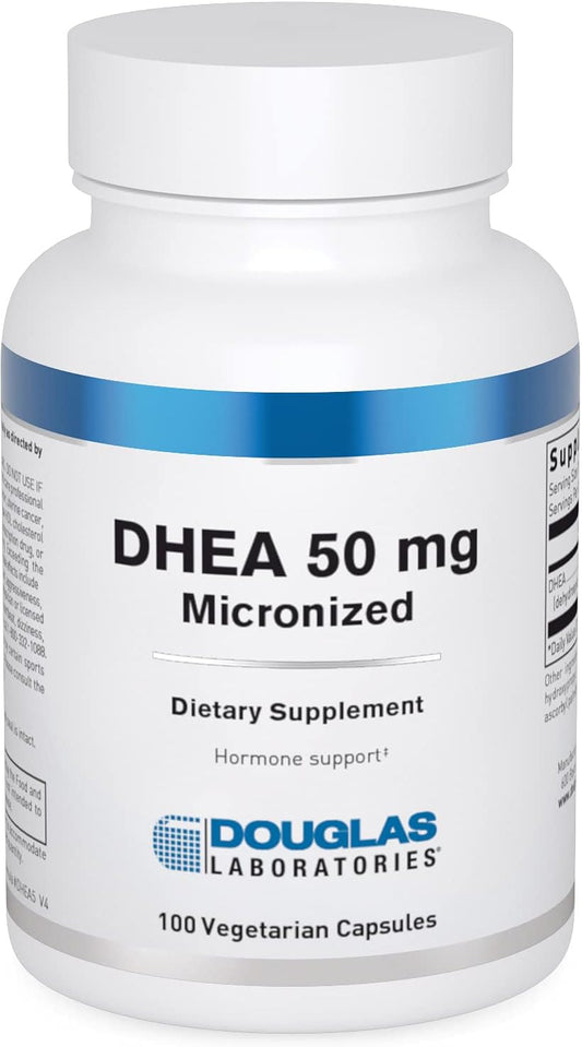 DHEA 50 mg Cápsulas – Micronizadas – Equilíbrio Hormonal, Imunidade, Cérebro, Saúde Óssea - Douglas Laboratories