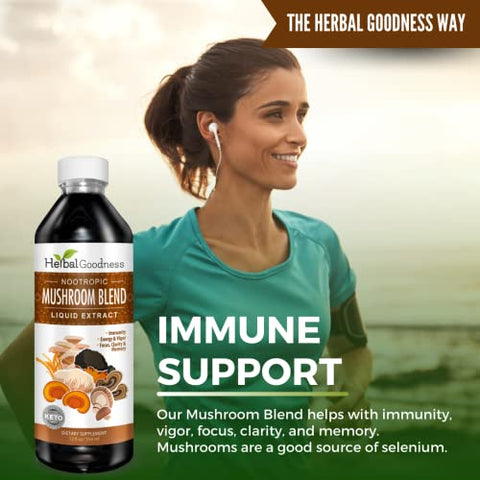 Herbal Papaya - Suplemento de Cogumelos Nootrópicos, Maná de Leão, Extrato de Cogumelo Maná de Leão, Suplemento para Clareza Mental e Foco, Suporte Imunológico, Extrato de Blend de Cogumelos, Suplemento de Cogumelo Maná de Leão