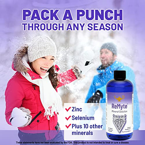 ReMyte Solução Mineral de Eletrólitos, Mineral Líquido Multimineral, 12 Minerais Incluindo Iodo, Selênio, Zinco, Magnésio, Boro, 480 ml – por Dr. Carolyn Dean - RnA ReSet