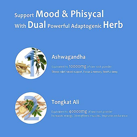 SciVital - Ashwagandha 10000mg Tongkat Ali 40000mg – Suplemento com Multivitamina D3 K2 para a Saúde Masculina