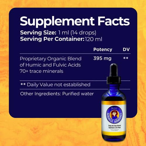 Mimi's Miracle Minerals - Dirobi – Mimi’s Miracle Minerals: Ácido Fulvico e Ácido Húmico – Suplemento de Gotas de Mistura Mineral, 70 Minerais Iônicos Traços Líquidos – Derivados de Plantas Orgânicas (120 Dias de Fornecimento – 4 oz / 120 g)