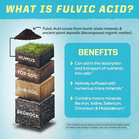 Gotas de Minerais Traços de Ácido Fúlvico Orgânico – Complexo Mineral Líquido Vegano | Baseado em Plantas – 946 ml – 32 Porções - Sunwarrior