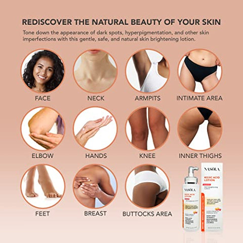 Nasola - Loção Natural de Ácido Kójico para Clareamento da Pele do Rosto : Kojic Acid Lotion