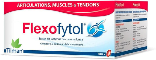 Flexofytol - Extrato de Cúrcuma Bio-otimizado para Articulações e Artrite – 180 Cápsulas em Gel