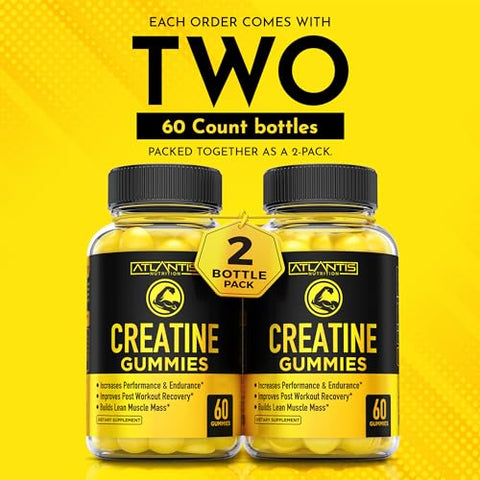 Atlantis Nutrition - Gomas de Creatina Monohidratada para Força – 100g – Marca de Produto