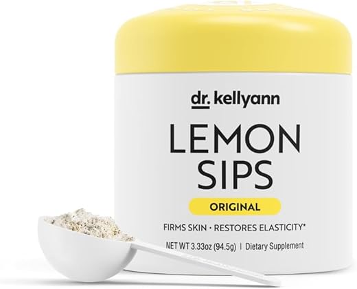 Lemon Sips: Mistura de Bebida Cítrica (21 Porções) – Hidrata, Desintoxica, Revitaliza – Sem Açúcar, Sem Gordura, Não Transgênico – Hidrata e Tonifica a Pele (Limão) - Dr. Kellyann