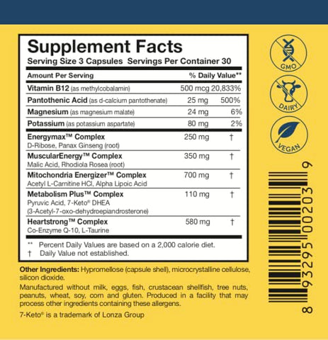 Energy Multi-Plex – Suporte à Saúde Adrenal, Energia - Researched Nutritionals