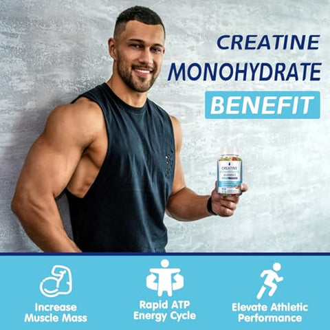 MaxHemp - Gummies de Creatina Monohidratada para Homens e Mulheres Complexo 5000mg – 160 Gummies, Gomitas Creatina 5g Suplemento de Creatina Monohidratada Mastigável para Aumentar o Foco, Força Muscular, Resistência
