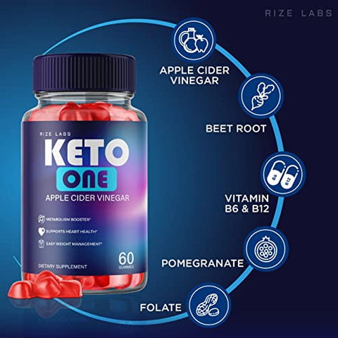 rize labs - (3 Pacotes) Gomas Keto One – Gomas Keto One ACV para Perda de Peso KetoOne Vinagre de Maçã Gomitas Fórmula Avançada de Energia Suplemento para Queimar Gordura na Barriga (180 Gomas)
