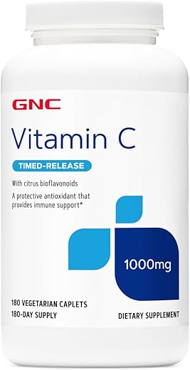 Vitamina C 1000 com Bioflavonoides e Rosa Mosqueta Liberação Prolongada 180 Comprimidos - GNC