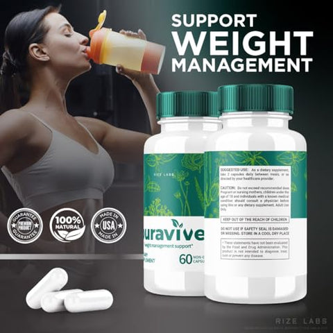 rize labs - (2 Pacotes) Puravive – Cápsulas de Emagrecimento, Método de Arroz Exótico Puravive, Detox Natural – Marca Puravive