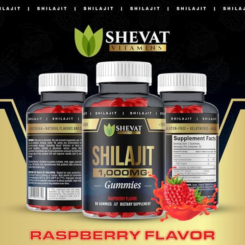 SHEVAT VITAMINS - Shilajit Gummies para Homens – Energia e Vitalidade | 60 gummies