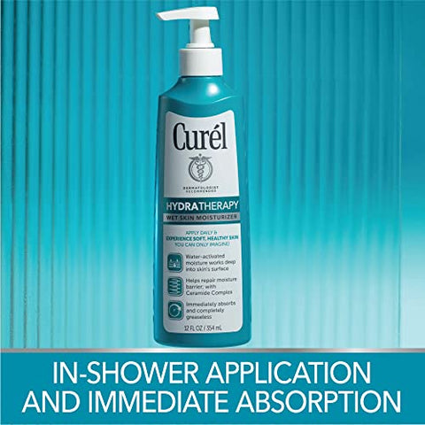 Hydra Therapy Loção de Banho, Hidratante para Pele Seca ou Extra-Seca, com Complexo Avançado de Ceramidas, 360 ml, Pacote com 2 unidades - Curel