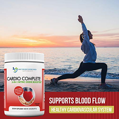 DOCTOR RECOMMENDED SUPPLEMENTS - Cardio Complete – Pó Suplemento para Apoio à Saúde Cardíaca – Booster de Óxido Nítrico 3 em 1 com 5.000mg de L-Arginina, 1.000mg de L-Citrulina e Bagas de Espinheiro