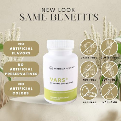 PD VARS - VARS Liposomal Glutationa – Cápsulas Antioxidantes Líquidas – Suplemento Alimentar para Energia, Imunidade e Anti-Envelhecimento