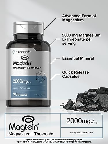 Magtein Magnésio L-Treonato | 2000mg | 100 Cápsulas | para Homens | Marca Horbäach - Horbäach