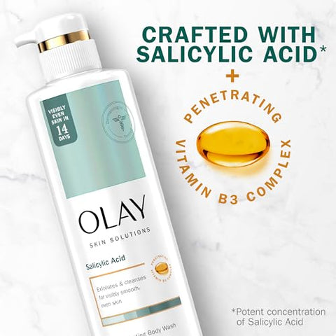 Skin Solutions Sabonete Líquido Hidratante para Mulheres com Ácido Salicílico, 500 ml (Pack com 4 unidades) - Olay