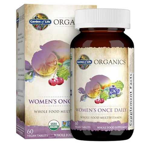 Multivitamínico Feminino 60 Comprimidos + Complexo de Vitamina B 120 Cápsulas para Energia, Metabolismo, Coração e Saúde Imunológica - Garden of Life