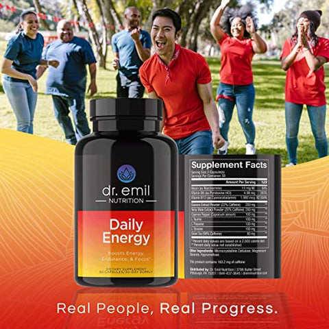 Suplemento Diário de Energia Sem Açúcar com 160mg de Cafeína por Porção – Estimulante Energético - DR. EMIL NUTRITION