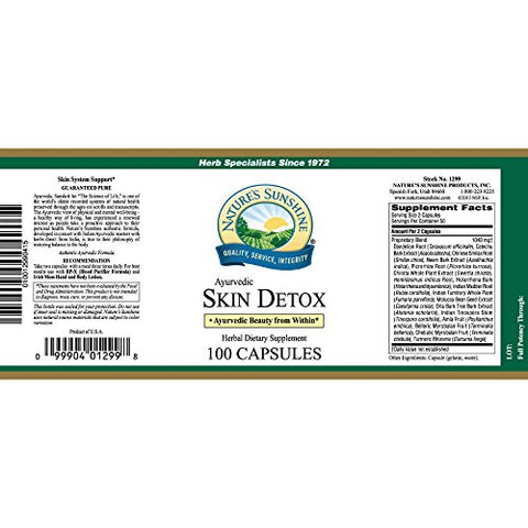 Nature's Sunshine - Nature’s Sunshine – Detox Ayurvédico para a Pele 100 Cápsulas | Desintoxique sua pele com eficácia | Marca Nature’s Sunshine