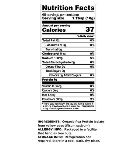 Proteína de Ervilha Orgânica (Sem Sabor, Textura Suave), 680g - Terrasoul Superfoods