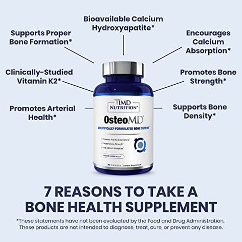 OsteoMD – Suporte Completo para Mulheres e Homens – Promova Densidade com Vitamina D – Hidroxiapatita com Vitamina D3 - 1MD Nutrition