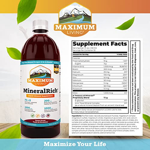 Maximum Living - Suplemento MineralRich – 946 ml (Embalagem de 1 unidade, MineralRich)