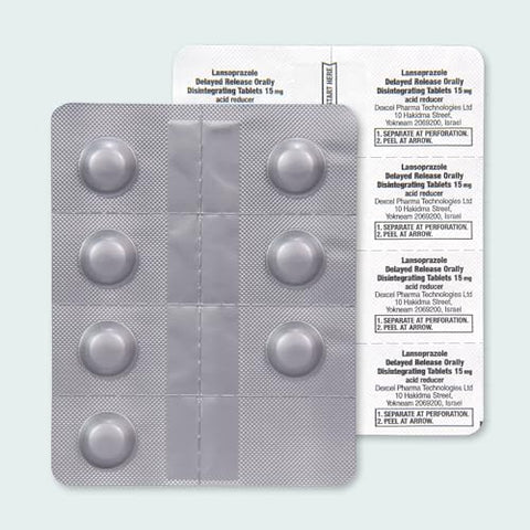 Lansoprazole 15 mg – 42 Comprimidos Orally Disintegrating de Liberação Retardada, Redutor de Ácido, Sabor Morango - Amazon Basic Care